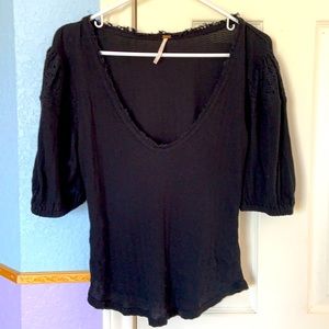 Free People Puff Sleeved Top